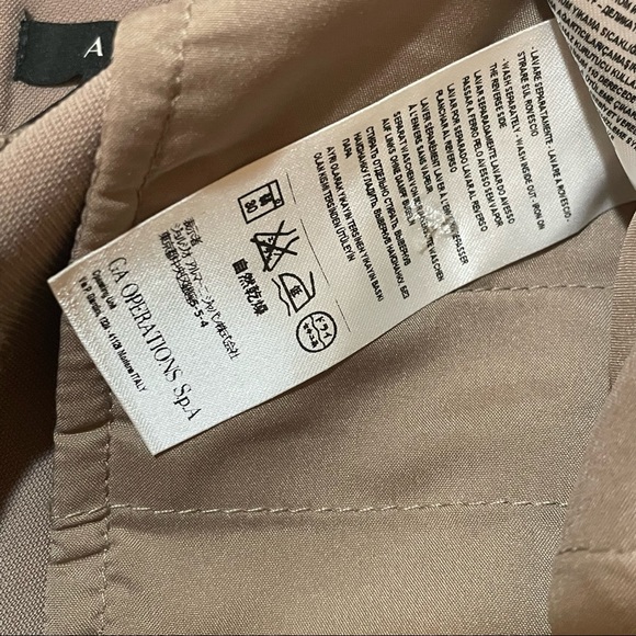 A/X Armani Exchange Pleat Drawstring Trouser Beige Size 4 Tan Pants - Picture 7 of 10